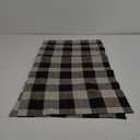 Solino Home Linen Plaid Table Runner 60 Inches - 100% Pure Linen Natural and Black Buffalo Check Short Table Runner 14 x 60 Inch Ideal for Dresser and Coffee Tables - Summer, Father's Day
