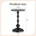 Side Table - Small Round Metal Accent Table for Living Room, Bedroom, Office - Modern Matte Black Pedestal Coffee Table for Small Spaces - 21" Height, Compact Drink Table for Sofa, Corners