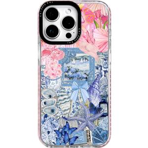 for iPhone 12 Pro Case, Coastal Vintage Collage Pattern, Military-Grade Drop Protection, Vintage Seaside Soft Slim TPU Protective Cover with Camera Protection for Girls (PlumeriaSea)