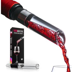 VINABON Wine Aerator - Premium 2025 Wine Aerating Pourer and Wine Air Aerator Decanter Spout for Enhanced Wine Flavor and Bouquet, Includes WineGuide Ebook