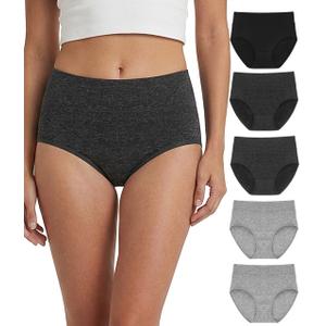 BEENIUBEE Merino Wool Womens Underwear,Breathable Wool High Waisted Underwear,Moisture Wicking Wooly Panties for Ladie 5 Pack (US, Alpha, Large, Regular, Regular, Multicolor03)