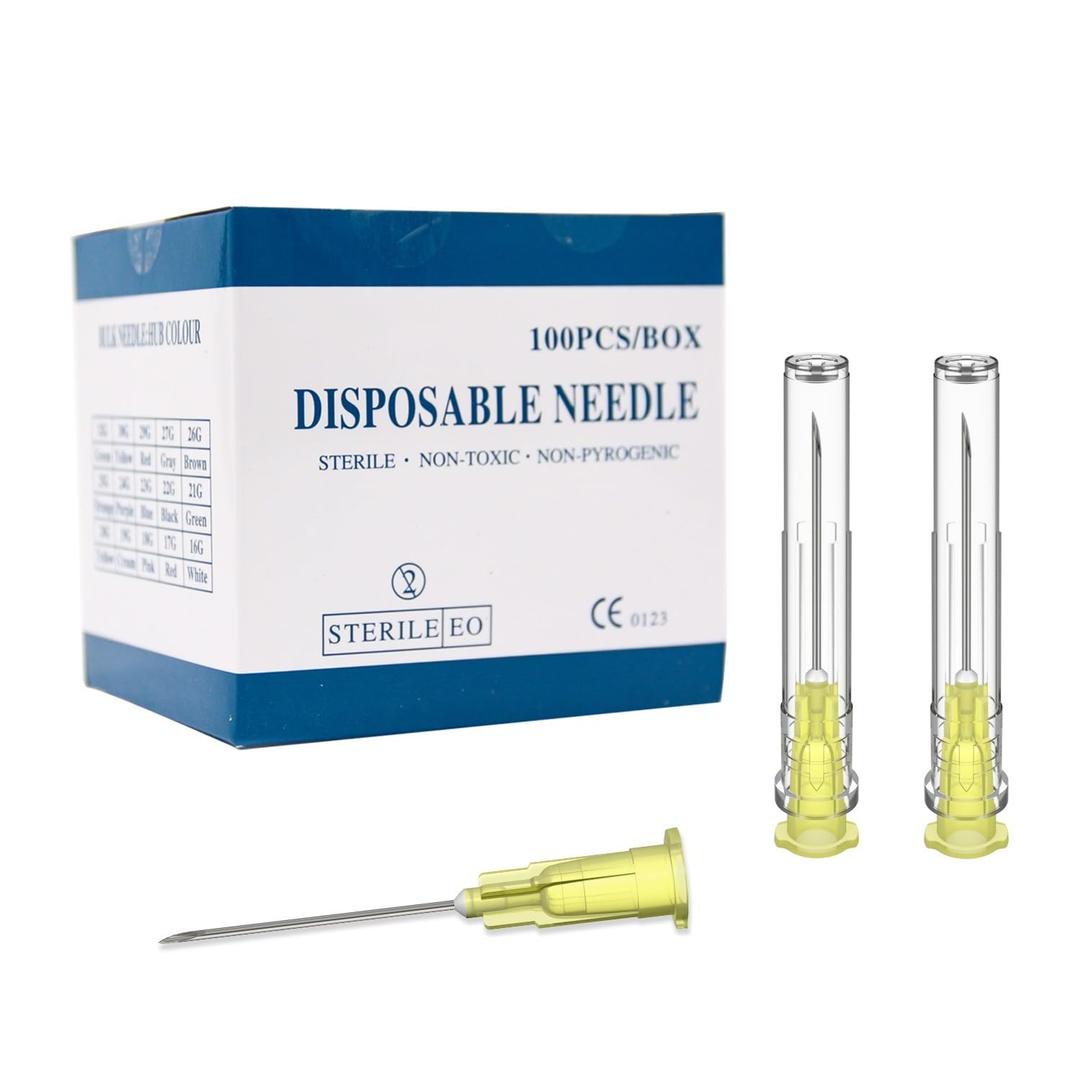 30 Gauge 1 Inch Needle: 100 Pcs Luer Lock Needles - Individually Sealed Packages (30G)
