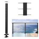Muzata Aluminum Black Cable Railing Post 36 Inch 36"X2"x2" Level Drilled Surface Mount Cable Railing System Kit Indoor Outdoor Seaside with Paper User Guide PD02 BHAS