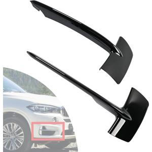 Pair Front Bumper Grille Cover Replace 51117303113 51117303114 Compatible with BMW X5 F15 2014-2018 Fog Light Grille Strip Trim Molding Glossy Black Left Driver Side & Right Passenger Side