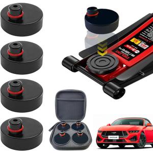 4PCS Jack Pads for Mach-E, Compatible with Ford Mustang Mach E 2021-2025, Rubber Pinch Weld Jack Pad Adapter, Lift & Jack Stand Support with Non-Slip Design & Storage Bag