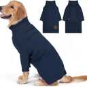 cyeollo 3XL Dog Sweaters for Large Dogs Boy, Stretchable & Cozy Warm Knit Doggy Sweater with Sleeves Turtleneck Fall Winter Cold Weather Big Dog Clothes Like Doberman Labrador, Navy XXXL