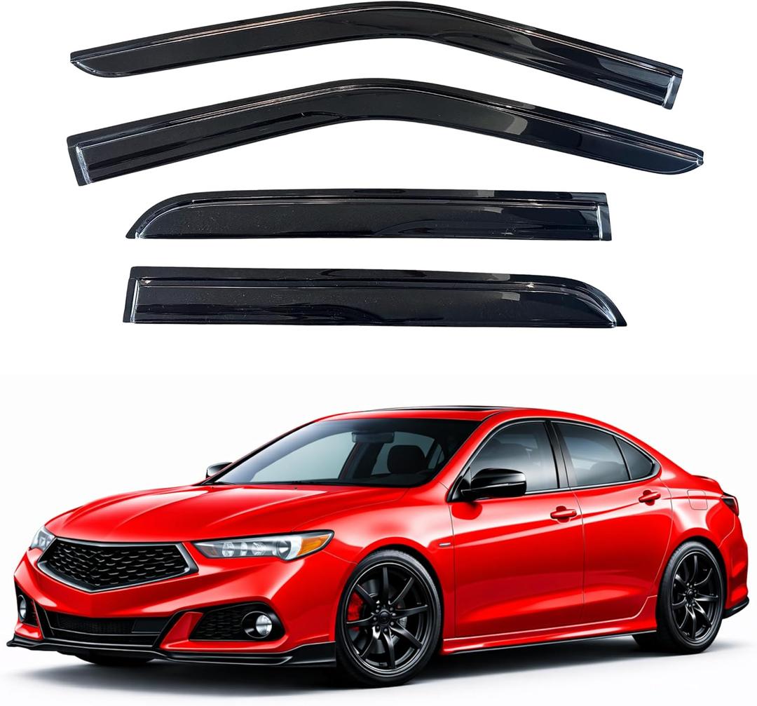 KPY Rain Guards Fit for 2015-2020 Acura TLX, Out-Channel Window Visors Vent Wind Deflectors 4PC, Car Accessories for 15-20 Acura TLX