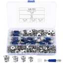 Cam Lock Nuts and Cam Screws, 110 Pcs Cam Locks for Furniture Connecting Cam Lock Fittings, 3 in 1 Cam Connector Bolt Fittings Fasteners Hardware Parts for Drawer Dresser Cabinet (110)