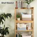 OIAHOMY Woven Storage Basket for Shelves, Rectangle Cotton Rope Baskets for Organizing, 13 x 10 x 9 in, Storage Bins for Dog Toys,Towel,Books,Gift,Brown and White