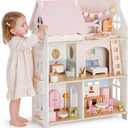 Giant bean Cloud Cottage Wooden Dollhouse for Girls with Furniture Set, Large