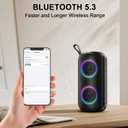 Hupoaf Bluetooth Speaker, 2026 New Portable Wireless Speaker with 6D Loud Sound, IPX7 Waterproof, HD Call, RGB Lights, 12H Playtime for Home/Party/Outdoor/Beach, Stocking Stuffers/White Elephant Gift