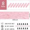 8 Pack Light Pink Cheesecloth Table Runner 20 x 120 inch Gauze Table Runners 10 FT Long, Semi Sheer Boho Cheese Cloth Fabric Table Runner Bulk for Wedding, Party, Baby Shower, Bridal Shower Decoration