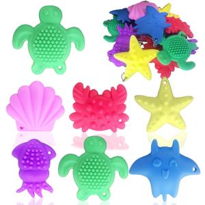 2 x 12pcs-Ocean Ocean Series Fidget Toys Sensory Stone for Kids Textured Soft Worry Stone for Autism Kids Calming - Fidget Stress Toys for Students Anxiety Relief - Small Prizes Fidget Toys