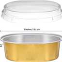100 Pack Mini Aluminum Baking Cups with Lids, 3 OZ Disposable Ramekins Muffin Liners Containers, Individual Pie Tin Cup for Dessert, Creme Brulee, Pudding, Cupcake