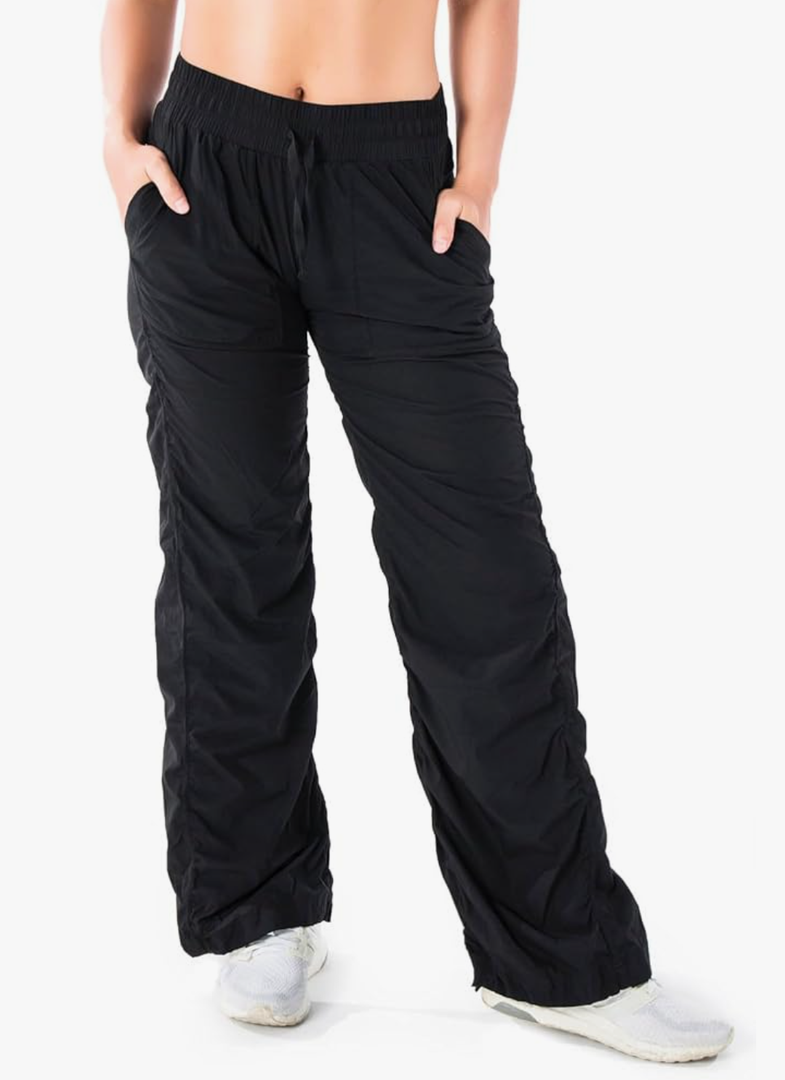 Yogipace Women's 25"/28"/31"/34" Lightweight Wrinkle Resistant Dance Studio Pants Travel Pant, X-Small/28 Inseam Petite , Black