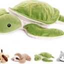 Weighted Sea Turtle Stuffed Animal Plush Toy with Embroidered Eyes and Removable Weight Pack - 20 Inches, 2.3 lbs for Kids and Adults (Sea Turtles)