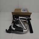 Folding Walkers for Seniors with 2 Skis and 5" Wheels, Lightweight Adult Rolling Walker, Supports Up to 350 Pounds, Adjustable Height, Aluminum Standard Walker, Black