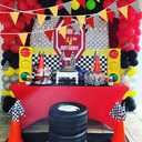 Racing Car Birthday Party Decorations, Checkered Pennant Banner, Red Yellow, 33 Feet, 30 Flags