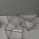 Square Glass Vases 5x5 Inch Clear Cube Flower Vase 3PCS for Wedding Centerpiece Candle Holder Home Decor Square Shape Flower Vase,Centerpieces