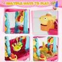 Kids Sand Water Table for Toddlers with Umbrella/Water Pumb, 3-Tier Outdoor Water Sand Play Table Beach Toys, Summer Splash Activity Sensory Table Party Birthday Gift for Kids 3 4 5 6 7 8(Red)