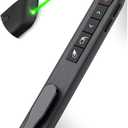 Air Mouse Green Light Presentation Remote Control USB Rechargeable Presentation Clicker Wireless Presenter RF 2.4 GHz Powerpoint Clicker Slide Advancer Changer Mac/Laptop/Computer