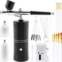 Airbrush Kit Rechargeable Cordless Airbrush Compressor Portable Handheld Airbrush Air Brush, with Nozzle and Cleaning Brush Set for Makeup, Barber, Nail Art, Cake Decor