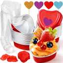 Heart Shaped Cake Pans Valentines Aluminum Mini Cake Pans with Lids for Baking 36 Packs 3.4 Ounces Disposable Cupcake Cup Cake Pan Baking Supplies for Valentine Wedding Mother's Day Birthday