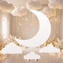 4 Pcs Large Moon Party Decoration 35 Inch Moon Standup Cardboard Cutout Starry Night Backdrop Photo Booth Props for Movie Night Awards Wedding Birthday Homecomings