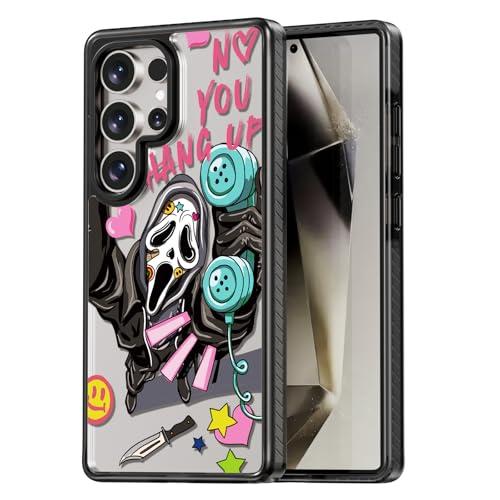 Rosarnnah Compatible for Samsung Galaxy S25 Ultra Case Cute Aesthetic - Durable Shockproof 6.6 ft Drop Impact Phone Case Cover with Funny Fashion Skeleton Design 6.9" Black