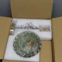 Battery Operated Wall Sconce,Vintage Battery Wall Light With Remote Dimmable Wireless Wall Sconces With Glass Lampshade Rechargeable, Led Wall Lamp Fixtures For Bedroom, Living Room (Stripe Green)