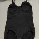 BRABIC Womens' Seamless Sleeveless V-Neck Bodysuit Shapewear Tummy Control (Medium-Large, Black Brief)