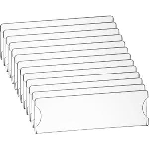 12 Pack Acrylic Wall Name Plate Holder, Door Plate with Adhesive Tapes, Clear Sign Holder Frame, Horizontal Door Plates for Home, Office, Classroom, 2"x8"