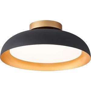 Bargeni Flush Mount Ceiling Light,12.5 inch Ceiling Lighting Fixture,Mid Century Light Fixtures Ceiling Mount,5CCT Dimmable/2700K-6000K/20W,Kitchen Lighting Fixtures Ceiling,ETL Certified (Matte Black with Gold Inside)
