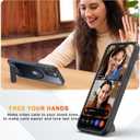 RFUNGUANGO for iPhone 12 Pro Max Magnetic Seamless Stand Case with Screen Protector*2 Lens Protector*2, Compatible with MagSafe, Military Grade Drop Protection, Adjustable Kickstand, Slim MatteBlack