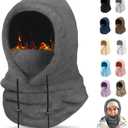Winter Balaclava Ski Mask: Windproof Fleece Warm Face Cover Hood for Men Women Snowboarding Skiing Hiking Cycling (Gray)