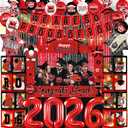 Red and Black Graduation Decorations 2026 With Light Balloon Boxes with Letters We Are So Proud Of You Banner Black and Red Graduation Decorations Class Of 2026 Decorations