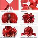 Zonon Big Car Bow Giant Car Bow with 20 ft Ribbon for Large Gift Wrapping New Houses Huge Present Birthday Christmas Decor(25 Inch,Glossy Red)