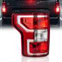 VPIMOZO Tail Lights Compatible With 2018 2019 2020 Ford F-150 F150 Left Driver Side Rear Brake Lamp w/Bulbs and Harness Replaces JL3Z-13405-H
