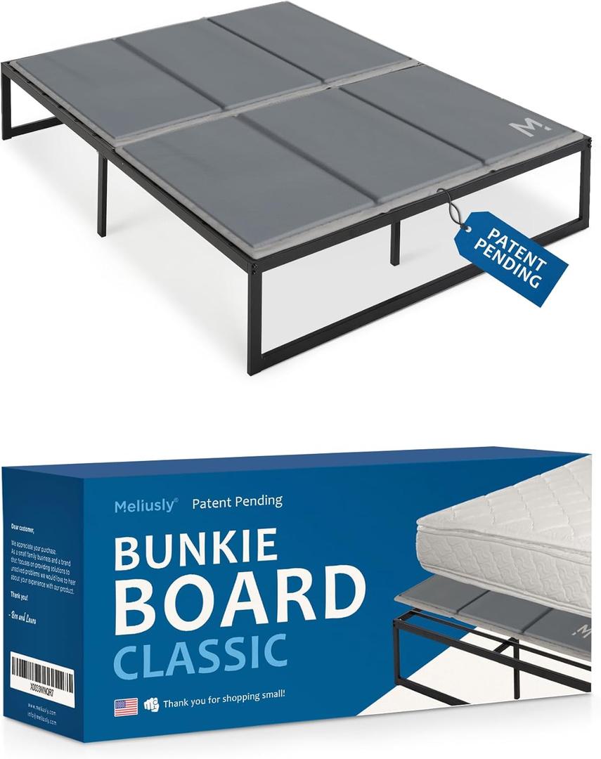 Meliusly Premium 10mm Bunkie Board Queen Size (60x80'') Patent Pending Low Profile Bed Board Design - Breathable, Noise Minimizing, Moisture Resistant Bunkieboards, Low Profile Bed Support
