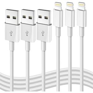 iPhone Fast Charging Cable [Apple MFi Certified] 3-Pack 3FT USB-A to Lightning Cable iPhone Charger Cord Compatible with iPhone 14 13 12 11 Pro Max XR XS X 8 7 6 Plus SE iPad and More 3FT