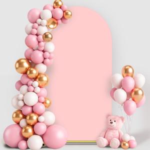 6.6FT Wedding Arch Backdrop Cover, Pink Spandex Arch Covers Stretchy Backdrop for Wedding, Birthday, Party, Baby Shower, Ceremony Banquet Decoration