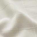 ZeeMart Linen Checked Table Cloth 52x70 Inches (Fit 3ft-4ft, Narrow Fit for 5ft Rectangle Table), Farmhouse Style Plaid Embroidered Off White Water Resistant Table Cover, Ivory