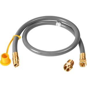 GasSaf 4 FT 1/2" ID Natural Gas Grill Hose with Quick Connect Fitting, Natural Gas Conversion Kit Suitable for Gas Grill, Generator, Patio Heater and More