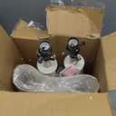 BOBOMOMO 24" Farmhouse Resin Table Lamp Set of 2, Vintage Lamps for Living Room Bedroom with Linen Shades, Traditional Rustic Bedside Lamps Retro Table Lamps for Living Room, Bedroom, Office (Antique White)