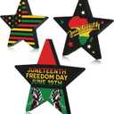 3 Pieces Independence Day Wooden Decoration Juneteenth Star Signs Patriotic Wood Star Table Signs for 4th of July Holiday Party Decoration