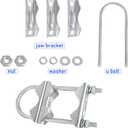 Double Antenna Mast Clamp V Jaw Block with U Bolts, Heavy Duty Mast to Mast Mount Bracket Kit for Outdoor Antenna 2 Sets