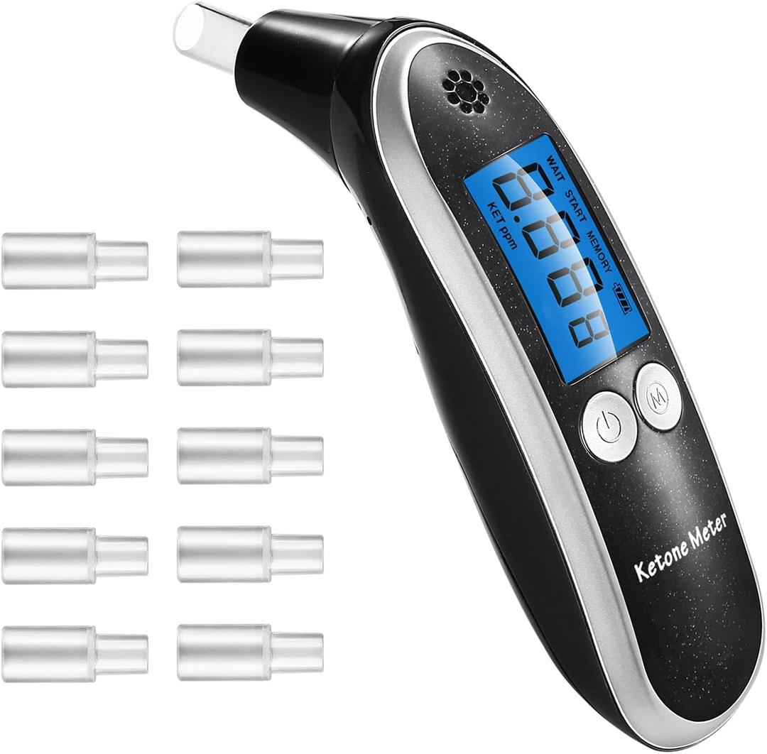 Home Breath Ketosis Meter, Professional Ketone Breath Monitors Analyzer for Quick & Easy Track Your Ketones - Accuracy Digital Ketone Breath Tester with 10 Mouthpieces for Ketosis Testing Home Breath Ketosis Meter, Professional Ketone Breath Monitors Analyzer for Quick & Easy Track Your Ketones - Accuracy Digital Ketone Breath Tester with 10 Mouthpieces for Ketosis Testing