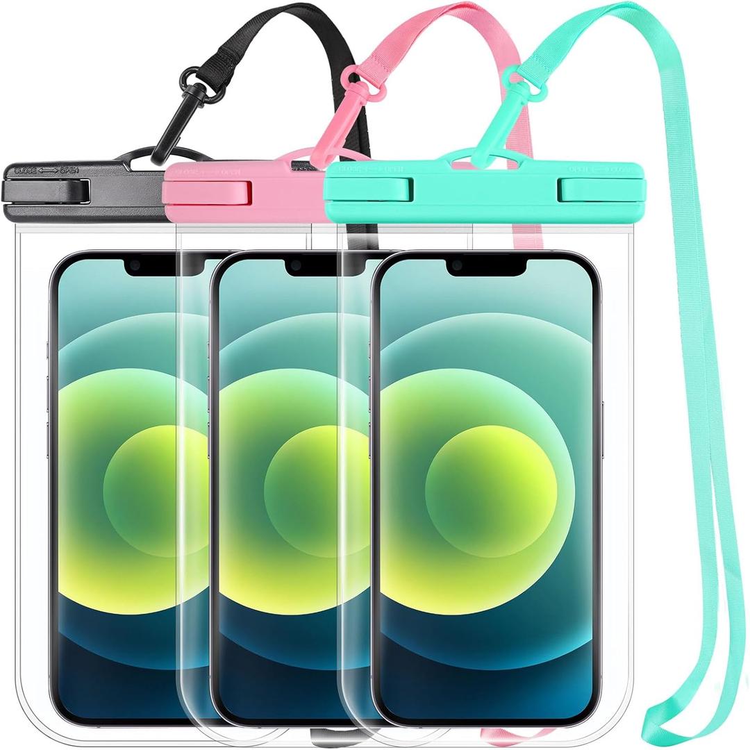 2025 Waterproof Phone Pouch for Cruise Essentials, Beach Vacation Essentials Cruise Ship Must Haves Dry Bag for Travel Accessories, Case for iPhone 16 15 14 13 12 Pro Plus Max Galaxy 3 Pack