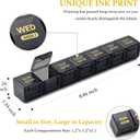 Monthly Pill Organizer, 28 Day Pill Box 1 Time a Day with Dust-Proof Case, Large 4 Weeks a Month Pill Case Container, Daily Vitamin Case Box for Pills/Medicine/Fish Oil/SupplementsBlack