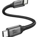 Silkland 80Gbps USB 4 for Short Thunderbolt 5 Cable 1FT, 240W Charing, 120Gbps Bandwidth for 16K/Dual 8K, Braided USB C Data Cable Compatible Thunderbolt 4, SSD, MacBook M4 Pro/Max, iPhone 17/16, Dock